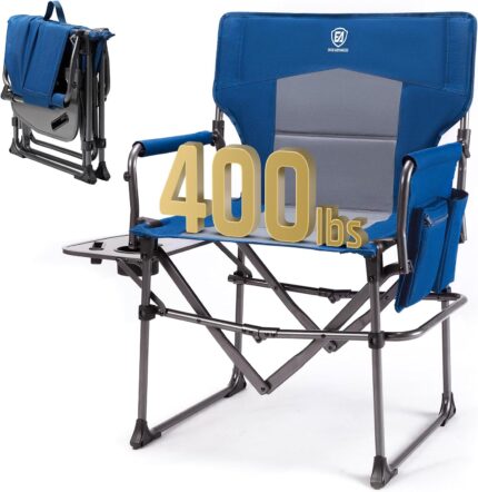 EVER ADVANCED Camping Directors' Chair with Side Table, Portable