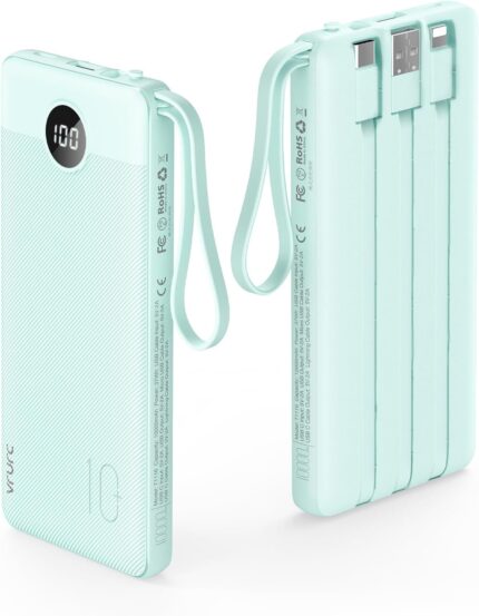VRURC Portable Charger Power Bank, 10000mAh Travel Essentials Battery
