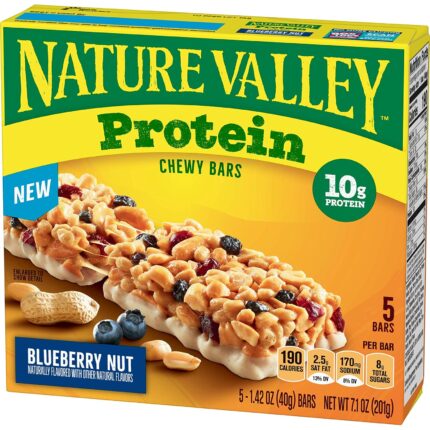 Nature Valley Protein Granola Bars, Blueberry Nut, Chewy Snack Bars, 5