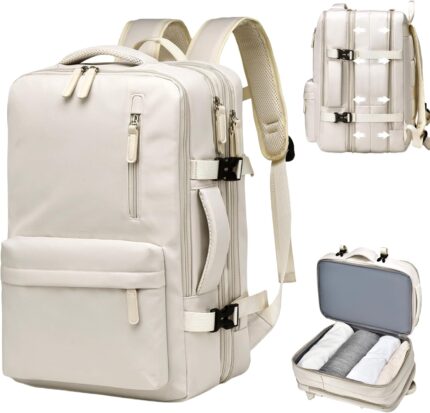 Expandable Travel Backpack for Men Women, Large Carry on Backpack
