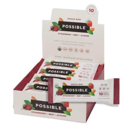 POSSIBLE Snack Bar - Organic Energy Bars with 10g of Plant-Based