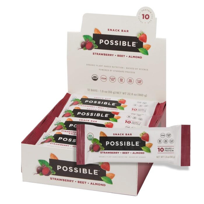 POSSIBLE Snack Bar - Organic Energy Bars with 10g of Plant-Based