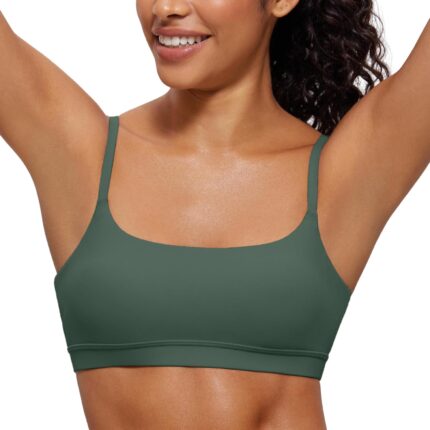 CRZ YOGA Womens Butterluxe Adjustable Spaghetti Strap Sports Bra -