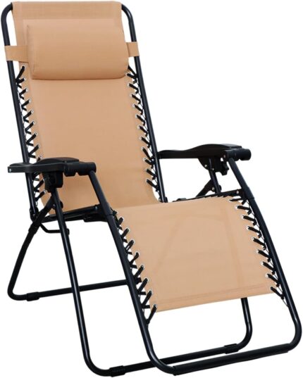 Amazon Basics Outdoor Patio Zero Gravity Lounge Chair with Pillow,