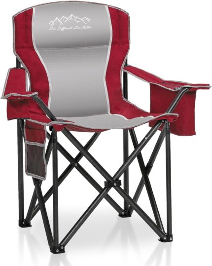 Folding Camping Chair Portable Outdoor Heavy Duty Padded Chairs Lawn