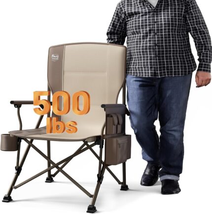 TIMBER RIDGE Oversized Folding Camping Chair High Back Heavy Duty for