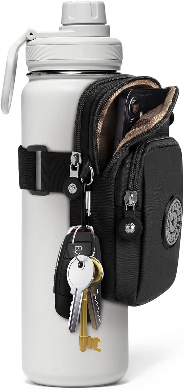 Gym Water Caddy with Phone Holder, Water Bottle Sleeve Bag