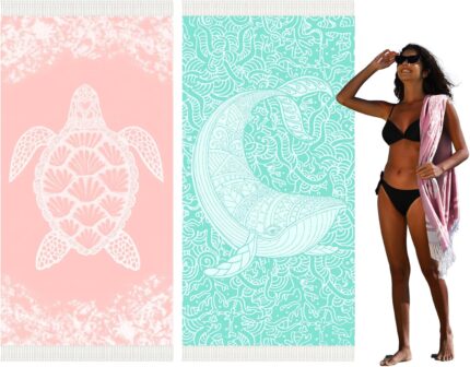 Thin Turkish Beach Towel Lightweight Quick Dry Absorbent Cotton
