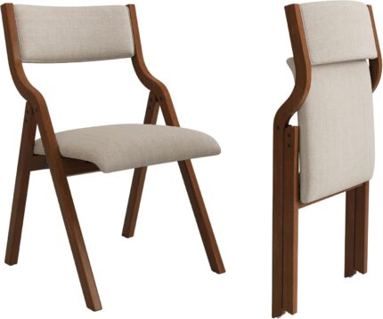 Ball & Cast Folding Dining Chairs Set of 2,Portable Kitchen Chairs