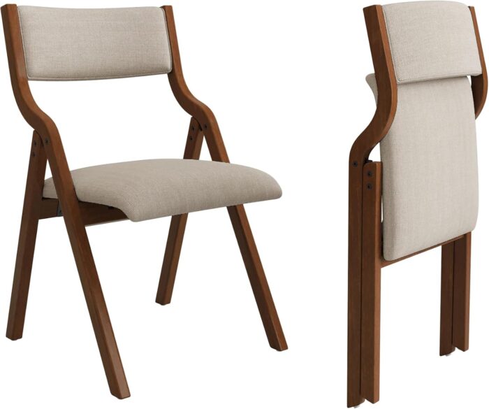 Ball & Cast Folding Dining Chairs Set of 2,Portable Kitchen Chairs