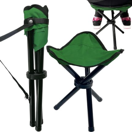 Travel Folding Camping Stool, 14.6 inches Tripod Chair and Maximum
