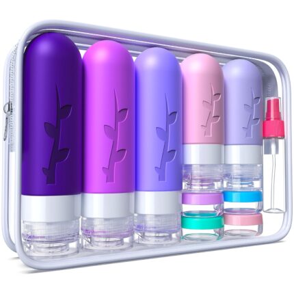19 Pack travel Bottles for Toiletries, Silicone TSA Approved Travel