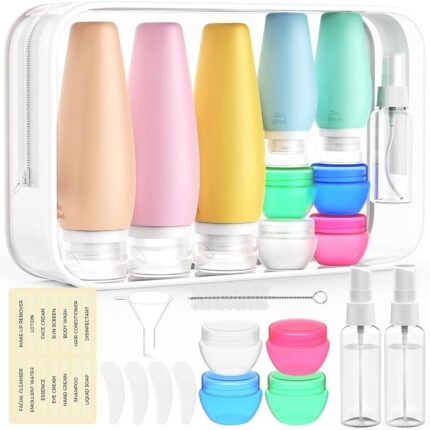 19 Packs Travel Bottles for Toiletries, Silicone Travel Size