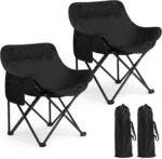 2 Pack Compact Camping Chairs Portable Folding for Outside with Carry