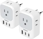 2 Pack European Travel Plug Adapter, TESSAN US to Europe Plug Adapter