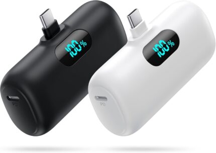 [2-Pack] Mini Portable Charger 5000mAh Power Bank,3A PD USB C Cell