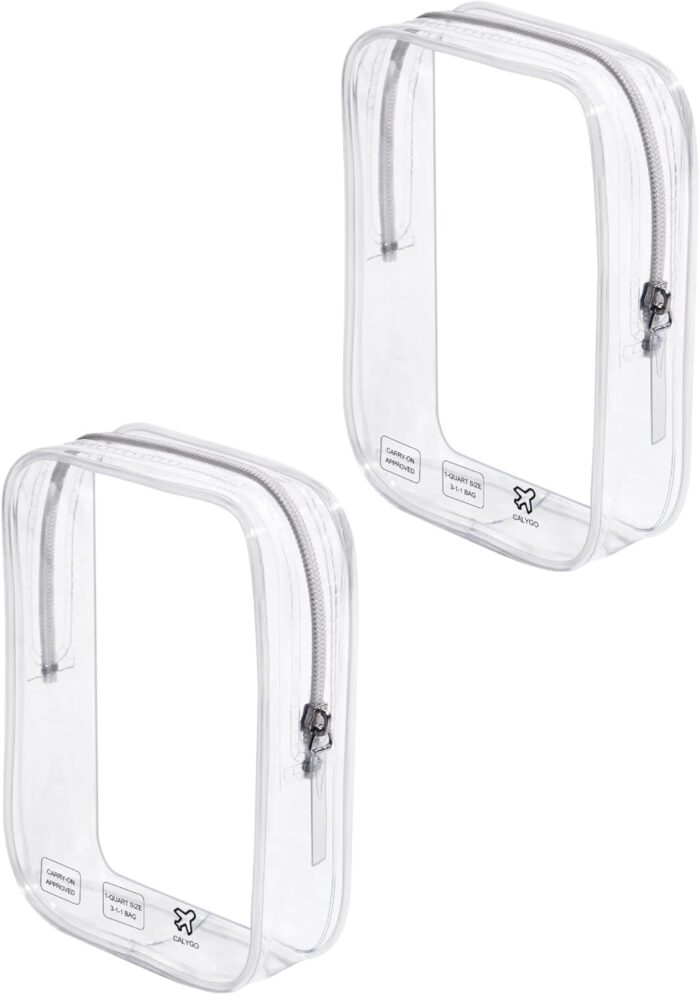 2 Pack TSA Approved Toiletry Bag, Airplane Travel Essentials for Long