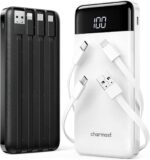 2 Packs Portable Chargers with Built in Cables, 2PCS Slim 10000mAh