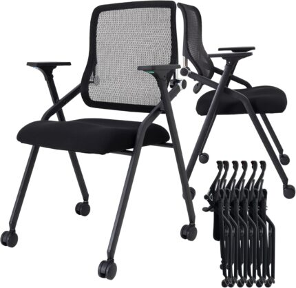 20 Pack Stackable & Foldable Conference Room Chairs with Lumbar
