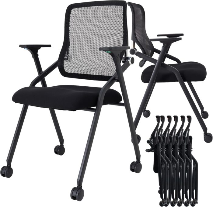 20 Pack Stackable & Foldable Conference Room Chairs with Lumbar