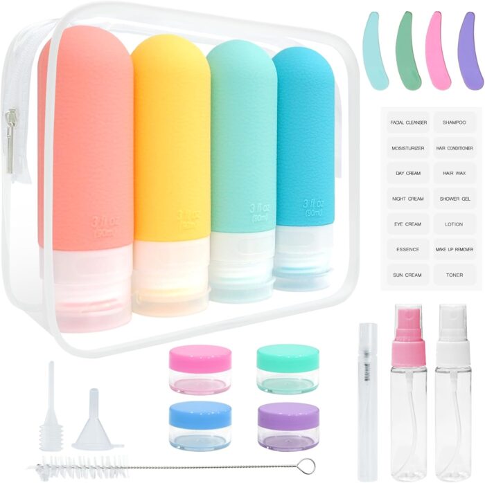 20 Pack Travel Bottles TSA Leakproof Silicone Travel Bottles for