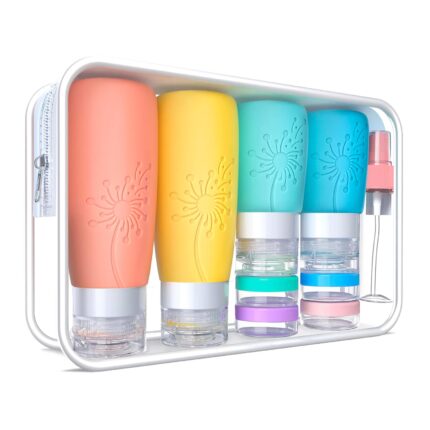 20 Pack Travel Bottles for Toiletries, TSA Approved Silicone Travel