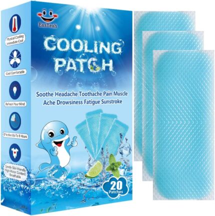 20 Sheets Cooling Patches for Fever Discomfort & Pain Relief, Cooling