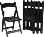 200 Black Resin Stackable Folding Chair - Comfortable Black Foldable