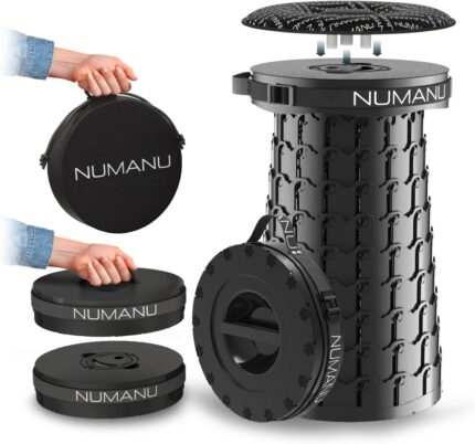 2025 Upgraded XXL Collapsible Stool 19.7" & Seat Cushion + Carry Bag,