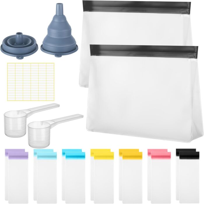 21 Pcs Protein Powder Travel Container Set Single Dose Reusable Powder
