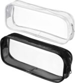 2pcs Clear Cases with Zipper, Multi-use Travel Makeup Brush Bags