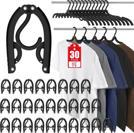 30 Pcs Travel Hangers Portable Foldable Travel Hanger Organizer,