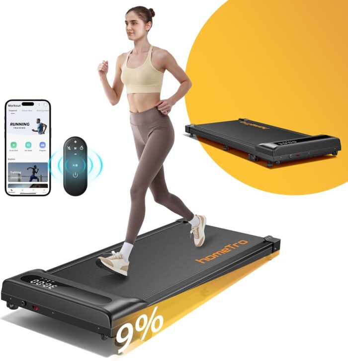 3.0HP Walking Pad with 9% Incline, 0.6-5 MPH, Compact &