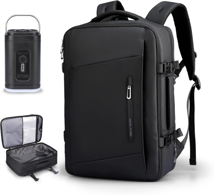 35L Vacuum Compression Travel Backpack with Built-in Air Pump & Side