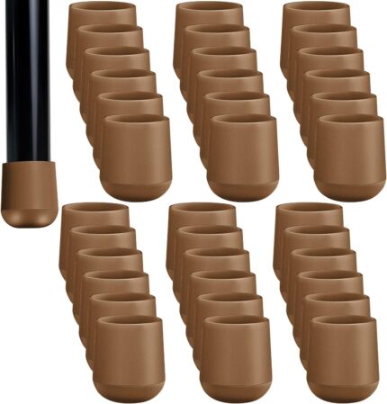 36 Pieces 7/8 Inch Folding Chair Leg Caps Heavy-Duty Plastic Chair End