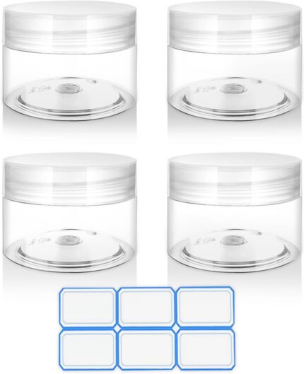 4 Pack 1 Oz (30ml) travel containers for creams Leak Proof with Labels