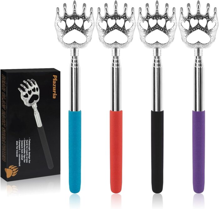(4-Pack) Portable Extendable Telescopic Bear Claws Metal Back