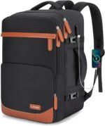 40L Travel Backpack with USB Charging Port, Water-Resistant Carry On