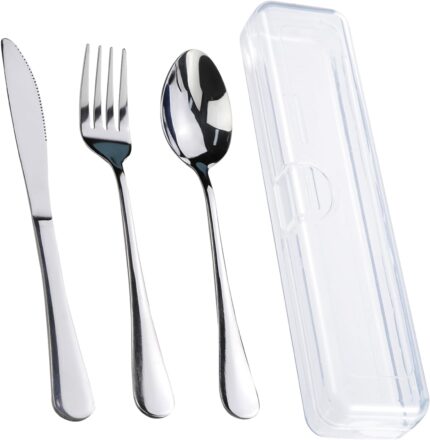4PCS Premium Travel Utensils With Case, Stainless Steel Reusable