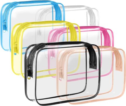 6 Pack Toiletry Bag Makeup Bag Cosmetic Bag, TSA Approved Clear Travel