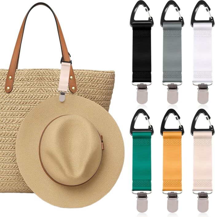 6 Pcs Hat Clip for Travel on Bag, Beach Vacation/Cruise Essentials Hat