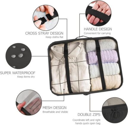 6 Set Packing Cubes for Suitcases Travel Luggage Packing