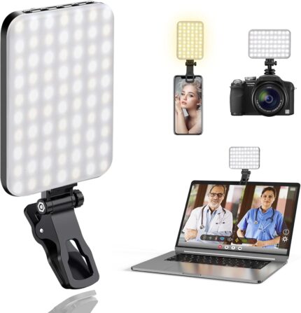 60 LED Portable Selfie Light Video Conference Lighting with Clip &