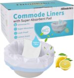 60 Pack Commode Liners with Absorbent Pads(Lemon Scent),Bedside