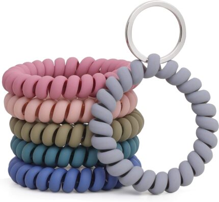 6PCS Stretchable Wristband Wristlet Keychain Wrist Key Chain
