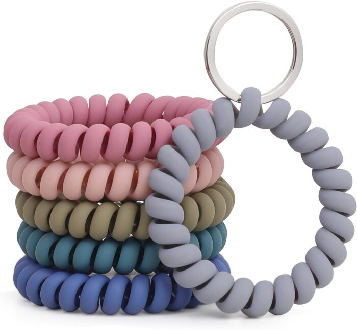 6PCS Stretchable Wristband Wristlet Keychain Wrist Key Chain