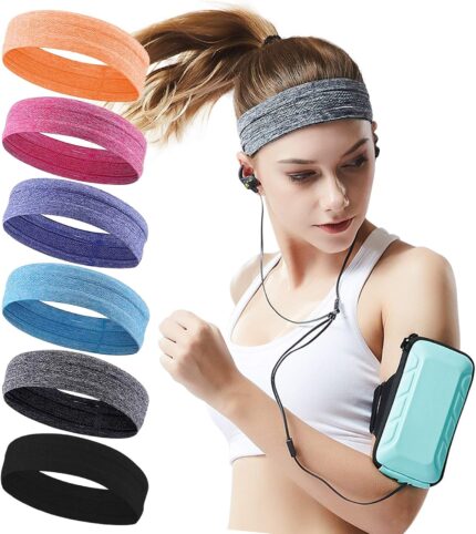 6Pack Sweat Bands Headbands for Women Workout, Women's