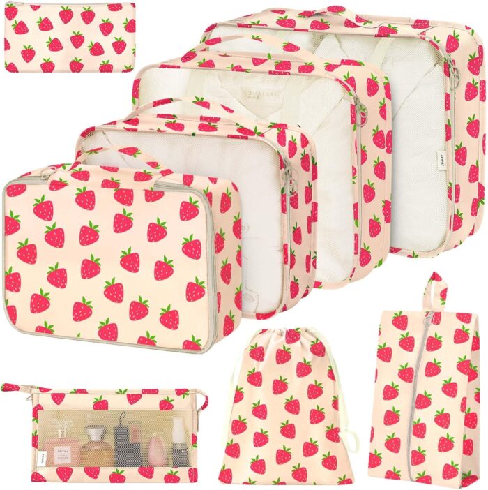 8 Set Packing Cubes for Suitcases,Packing Cube with Shoe, Cosmetics,