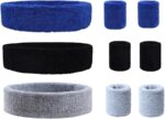 9 Pieces Sweatbands Set, Includes 3 Pieces Sports Headband