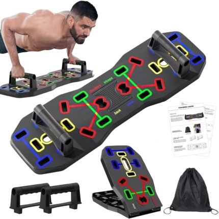AERLANG Push Up Board, Foldable 10 in 1 Push Up Bar with
